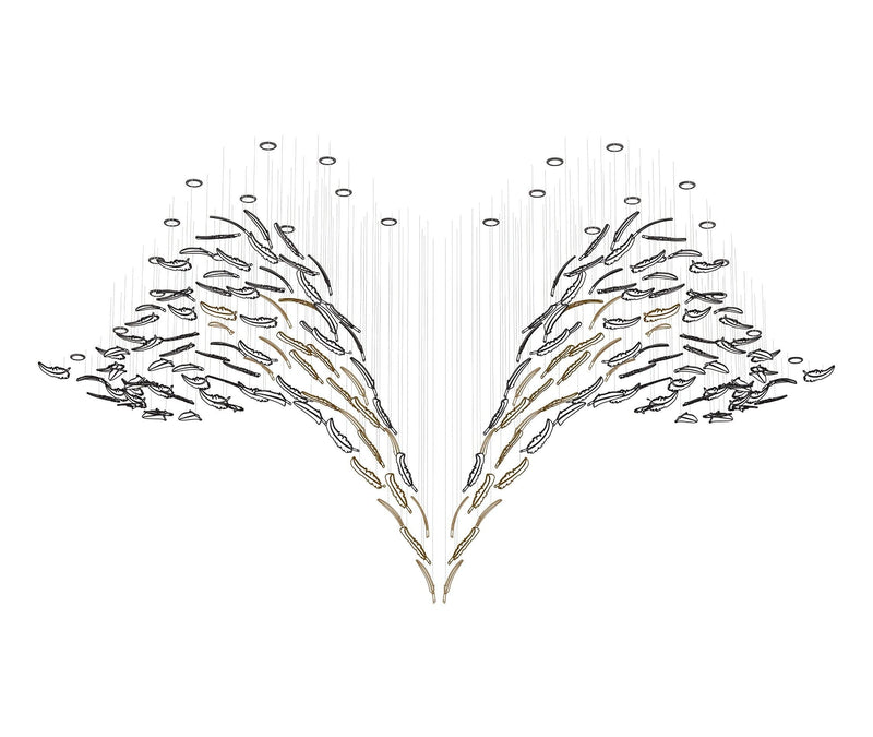 Glass Feathers Chandelier-DWHOME