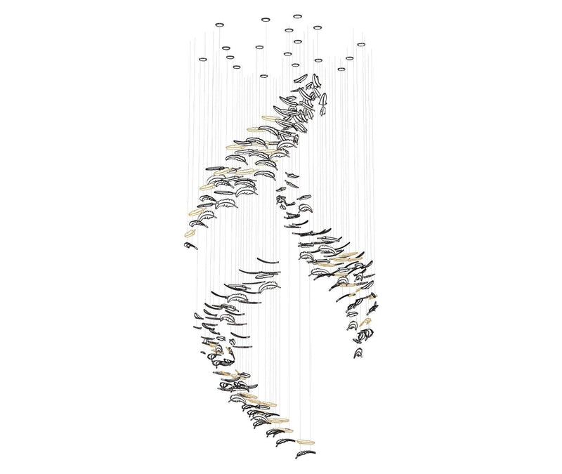 Glass Feathers Flying Chandelier-DWHOME