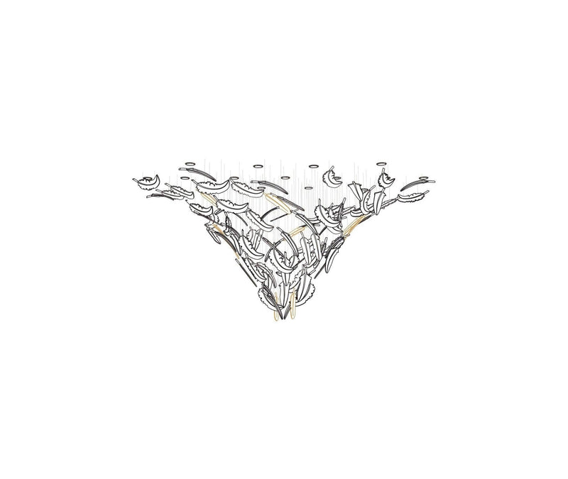 Glass Feathers Flying Chandelier-DWHOME
