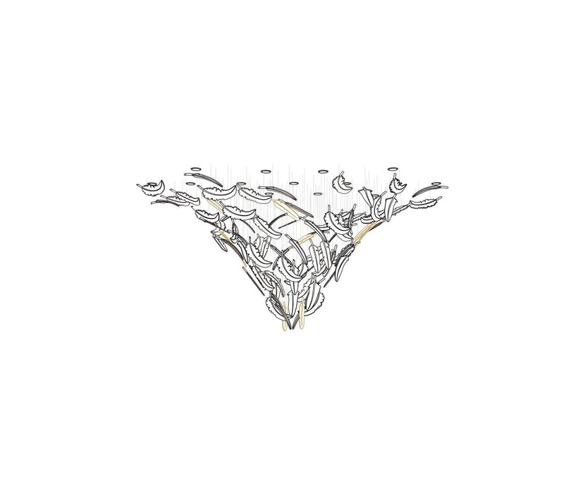 Glass Feathers Chandelier-DWHOME