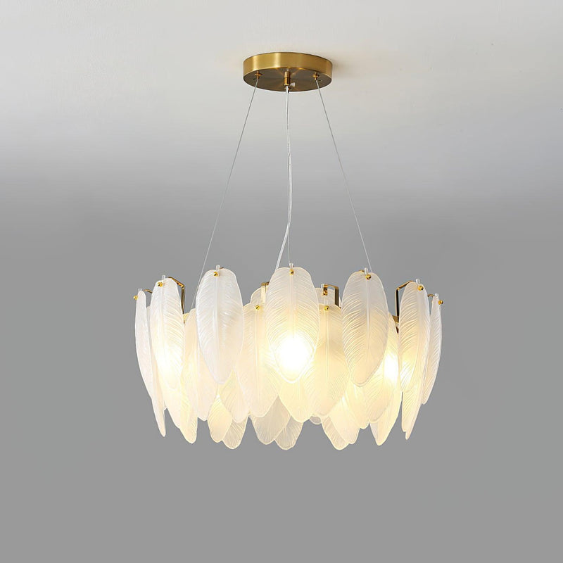 Glass Feather Chandelier-DWHOME