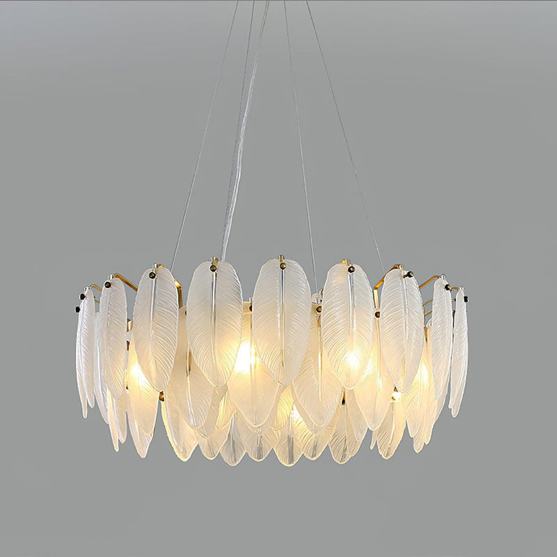 Glass Feather Chandelier-DWHOME