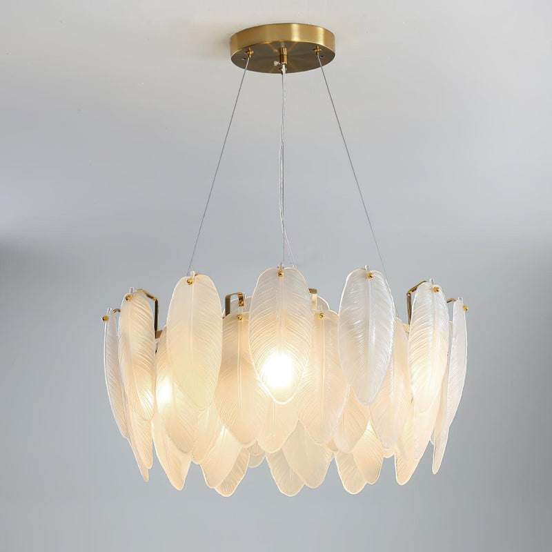 Glass Feather Chandelier-DWHOME