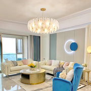 Glass Feather Chandelier-DWHOME