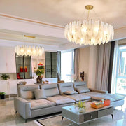 Glass Feather Chandelier-DWHOME