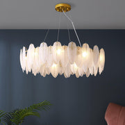 Glass Feather Chandelier-DWHOME