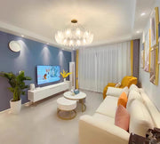 Glass Feather Chandelier-DWHOME