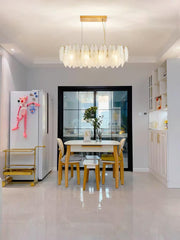 Glass Feather Chandelier-DWHOME