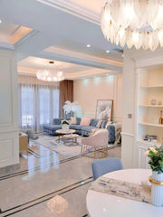 Glass Feather Chandelier-DWHOME
