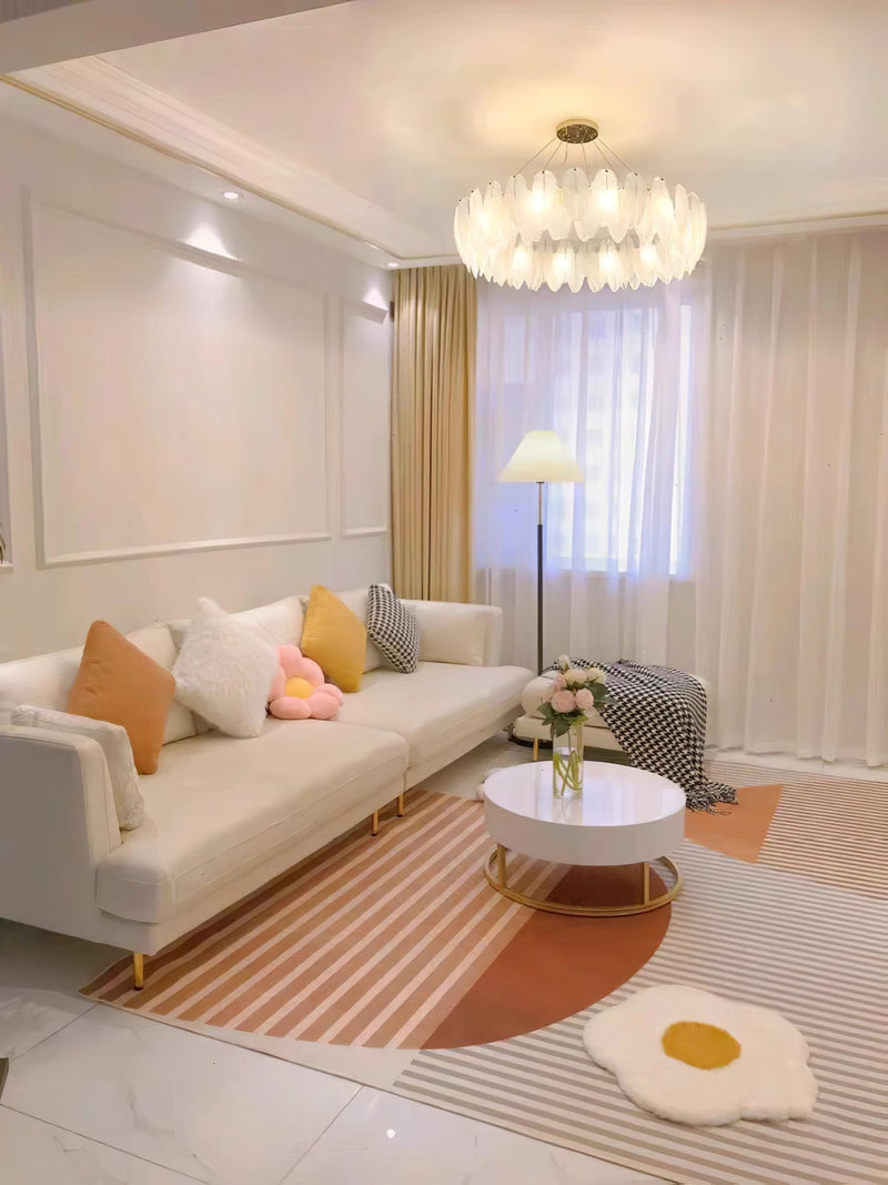 Glass Feather Chandelier-DWHOME