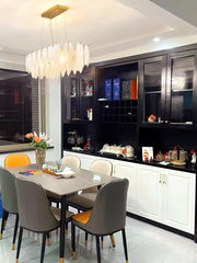 Glass Feather Chandelier-DWHOME