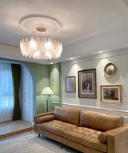 Glass Feather Chandelier-DWHOME