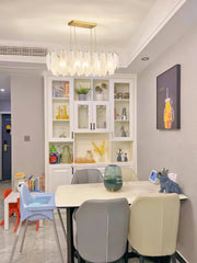 Glass Feather Chandelier-DWHOME