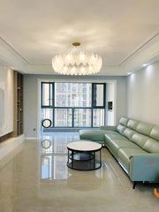 Glass Feather Chandelier-DWHOME