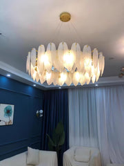 Glass Feather Chandelier-DWHOME