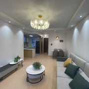 Glass Feather Chandelier-DWHOME
