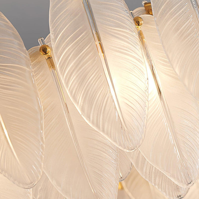 Glass Feather Chandelier-DWHOME