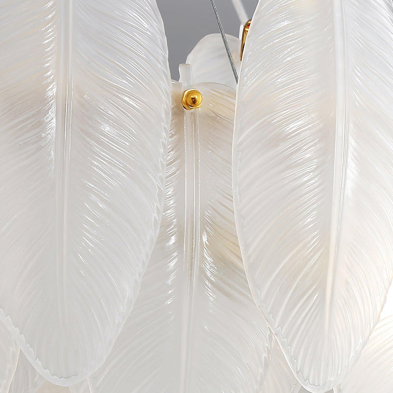 Glass Feather Chandelier-DWHOME
