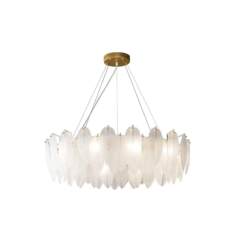 Glass Feather Chandelier-DWHOME
