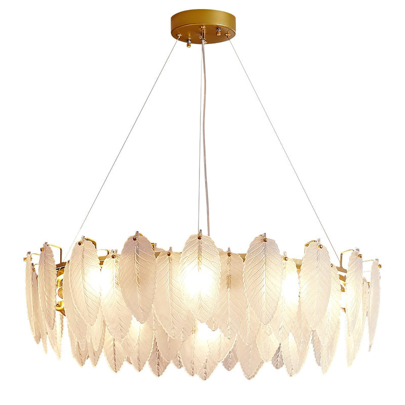 Glass Feather Chandelier-DWHOME