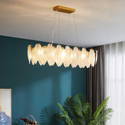 Glass Feather Chandelier-DWHOME