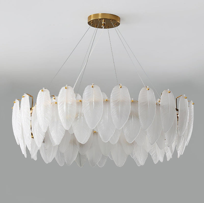 Glass Feather Chandelier-DWHOME