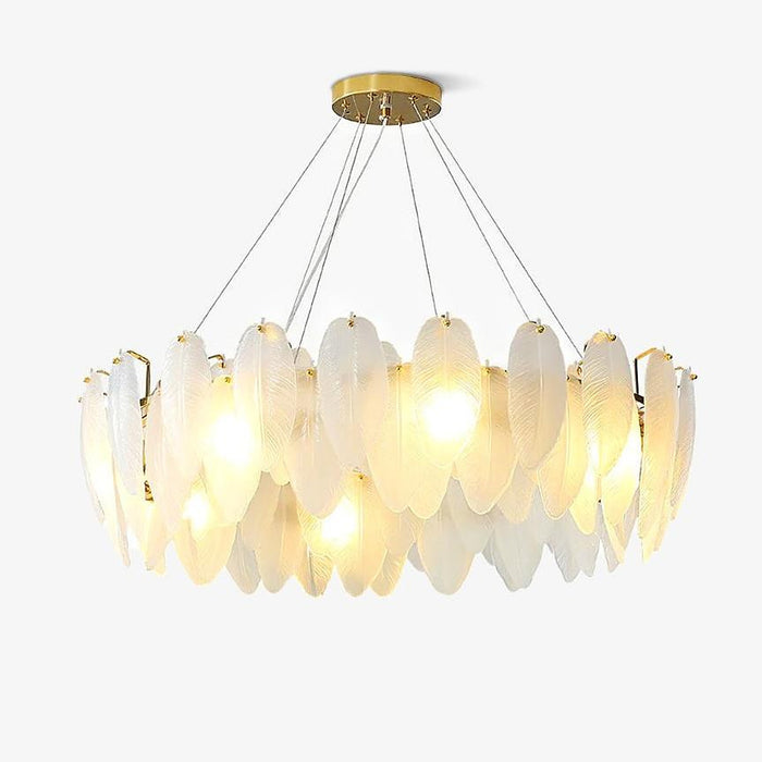 Glass Feather Chandelier-DWHOME
