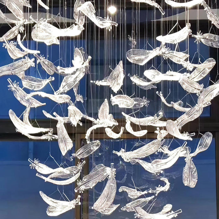Glass Feathers Chandelier-DWHOME