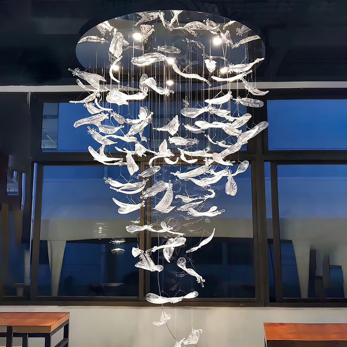 Glass Feathers Chandelier-DWHOME