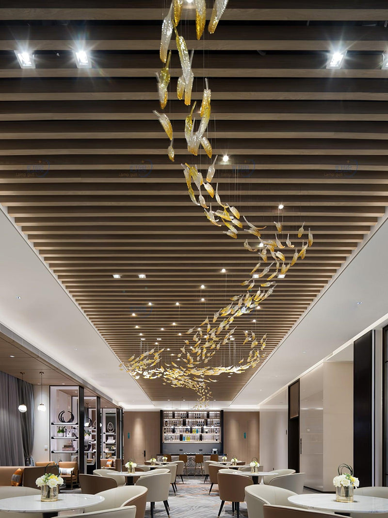 Glass Feathers Flying Chandelier-DWHOME