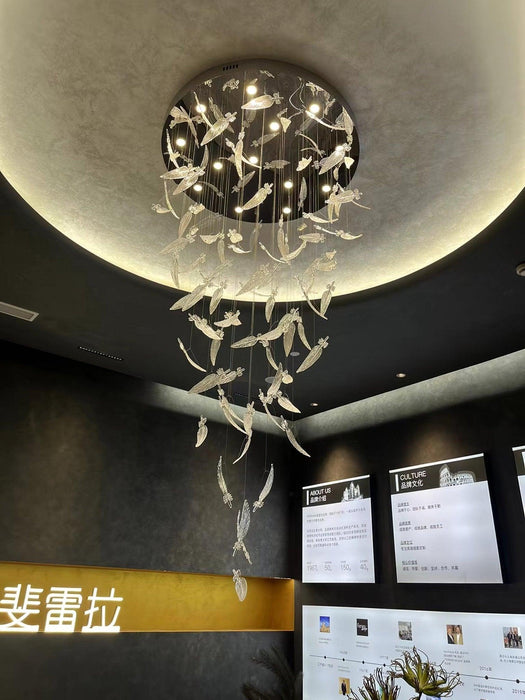 Glass Feathers Chandelier-DWHOME