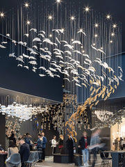 Glass Feathers Flying Chandelier-DWHOME