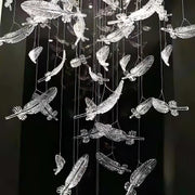 Glass Feathers Flying Chandelier-DWHOME