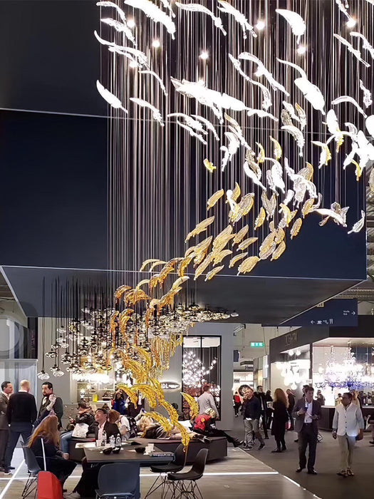 Glass Feathers Chandelier-DWHOME