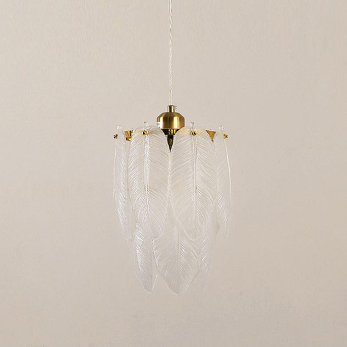 Glass Feather Pendant Light.