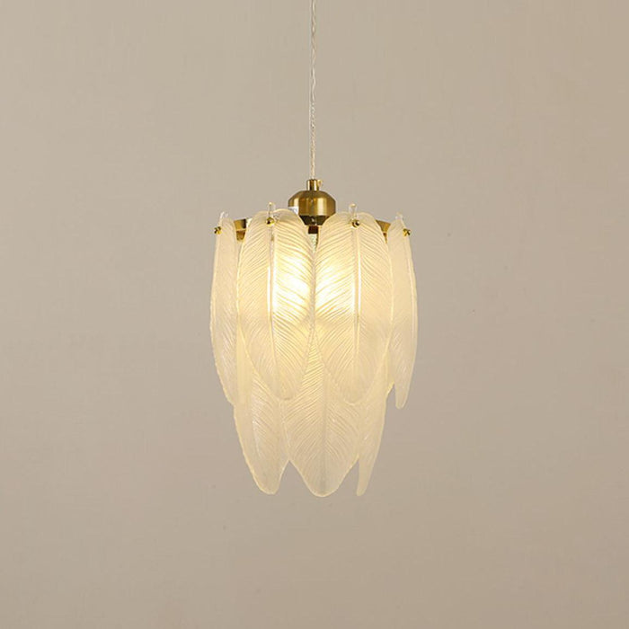 Glass Feather Pendant Light.