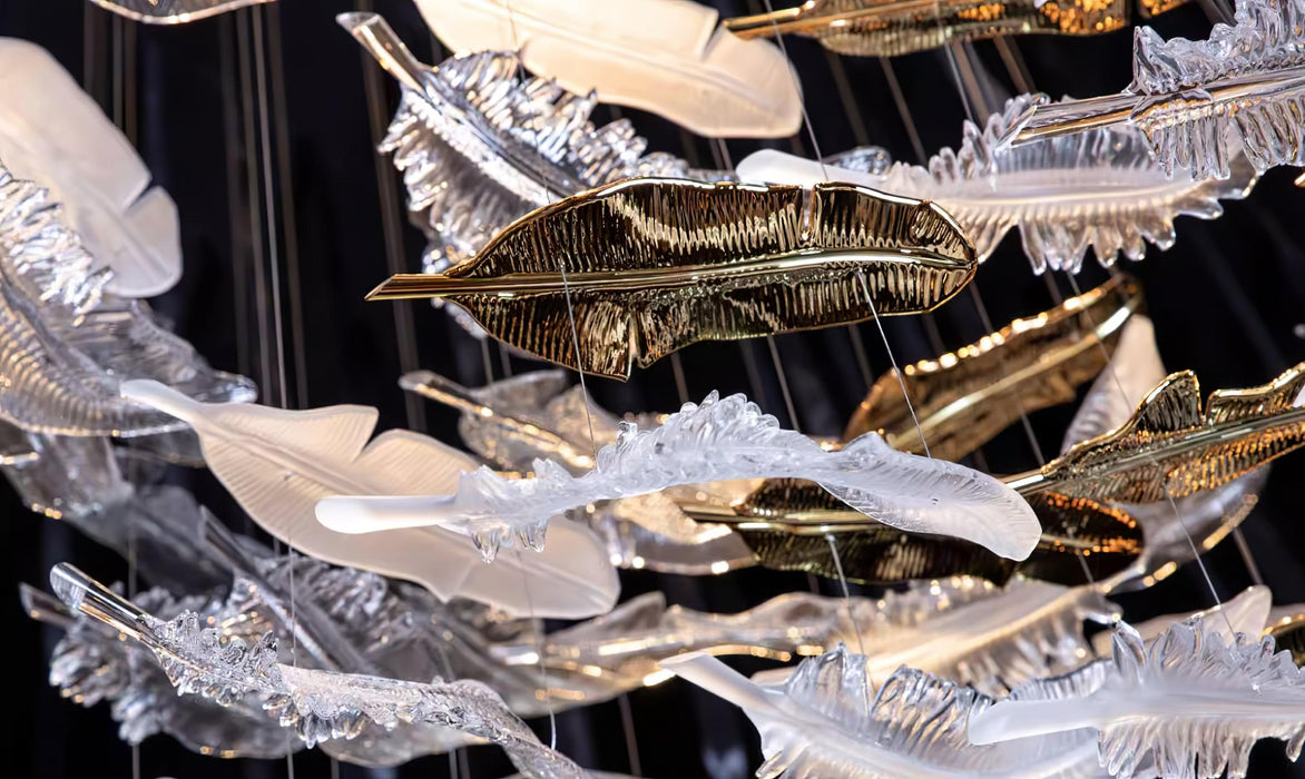 Glass Feathers Chandelier-DWHOME