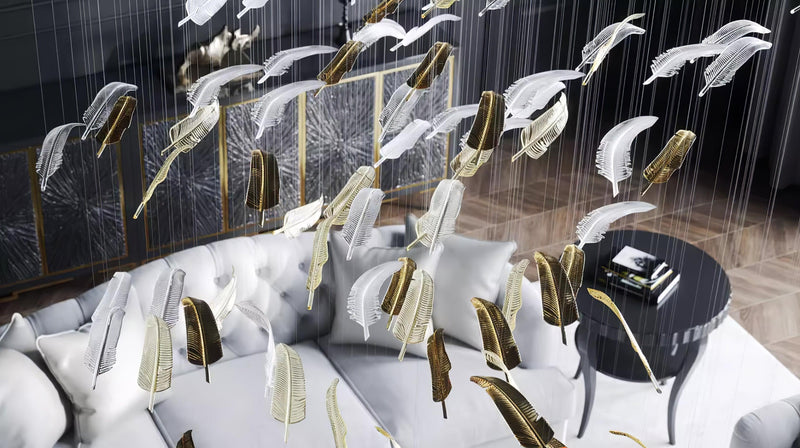 Glass Feathers Flying Chandelier-DWHOME