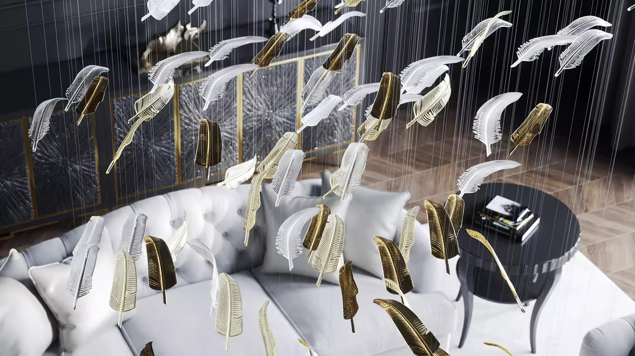 Glass Feathers Chandelier-DWHOME