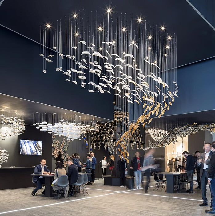 Glass Feathers Chandelier-DWHOME