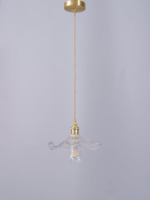 Glass Hibiscus Flower Pendant Light-DWHOME