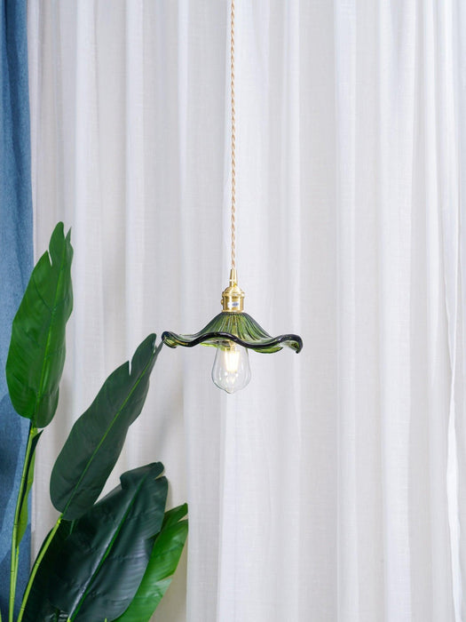 Glass Hibiscus Flower Pendant Light-DWHOME