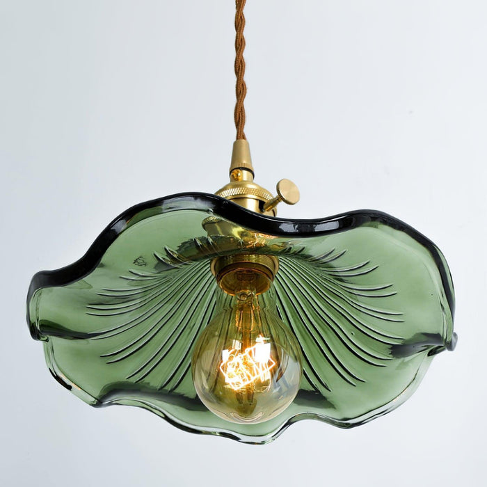 Glass Hibiscus Flower Pendant Light-DWHOME