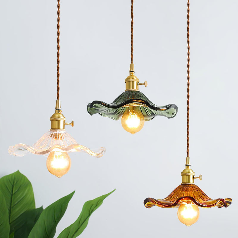 Glass Hibiscus Flower Swag Light-DWHOME
