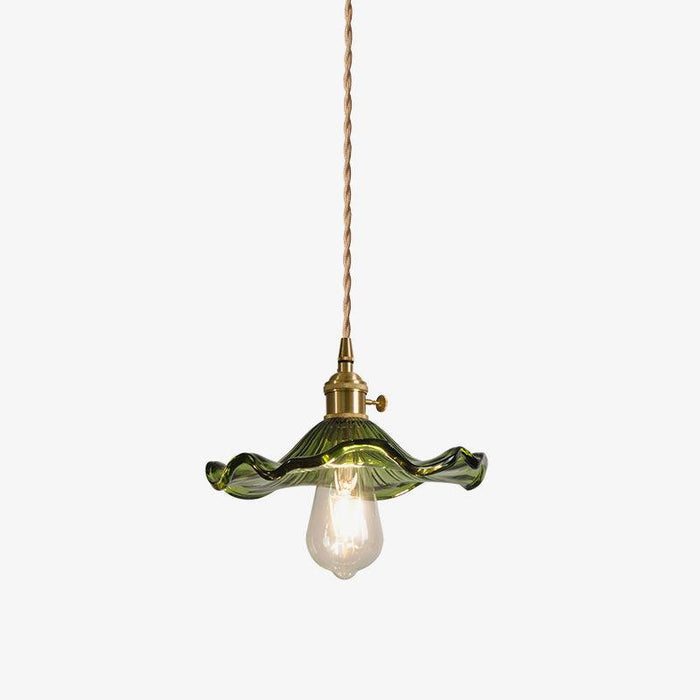 Glass Hibiscus Flower Pendant Light-DWHOME