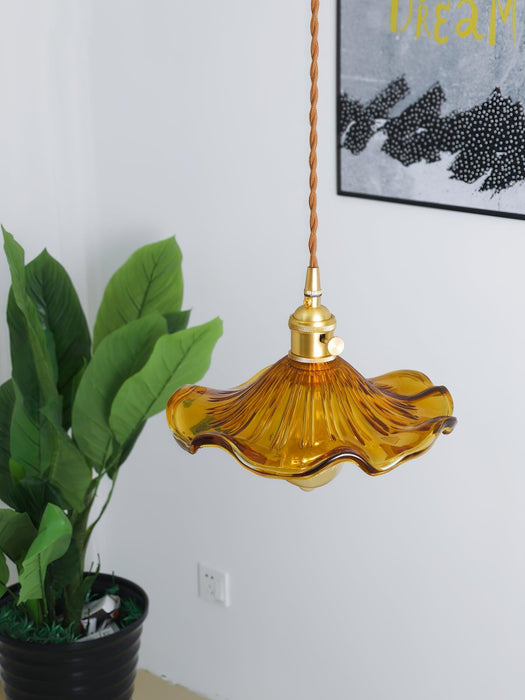 Glass Hibiscus Flower Pendant Light - Vakkerlight