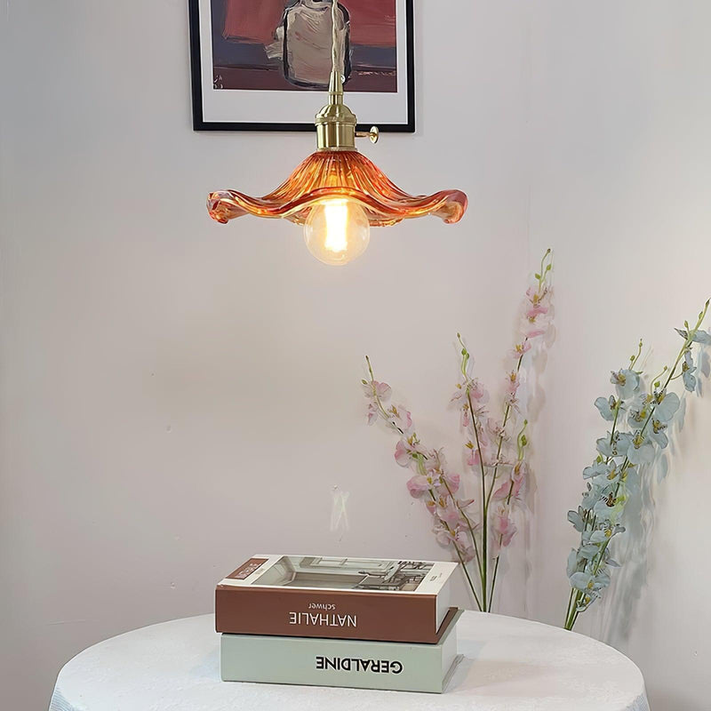 Glass Hibiscus Flower Swag Light-DWHOME