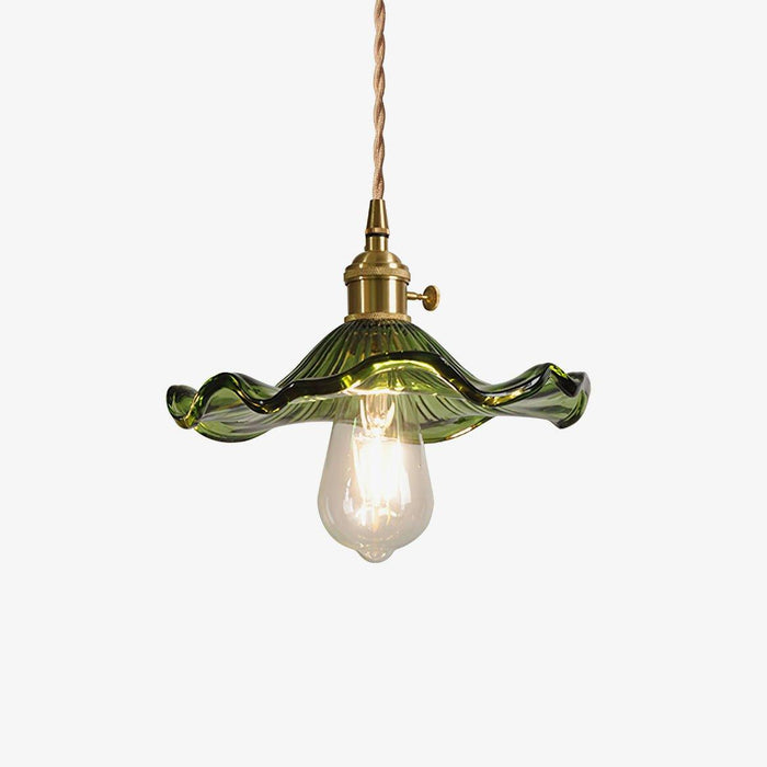 Glass Hibiscus Flower Pendant Light-DWHOME