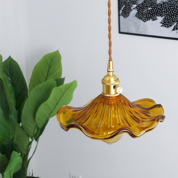 Glass Hibiscus Flower Swag Light-DWHOME