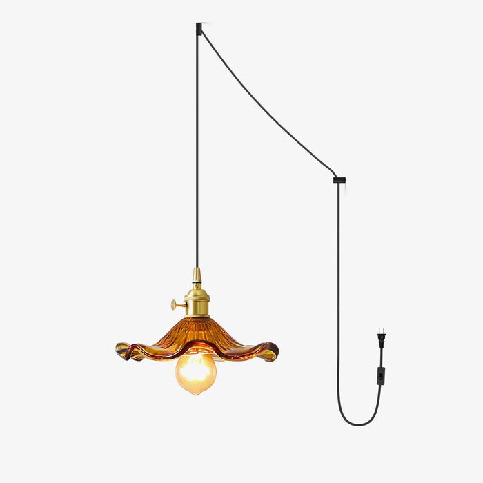 Glass Hibiscus Flower Swag Light-DWHOME